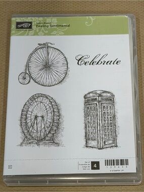 Stampin' Up! Feeling Sentimental Stamp Set - Green, White, Black